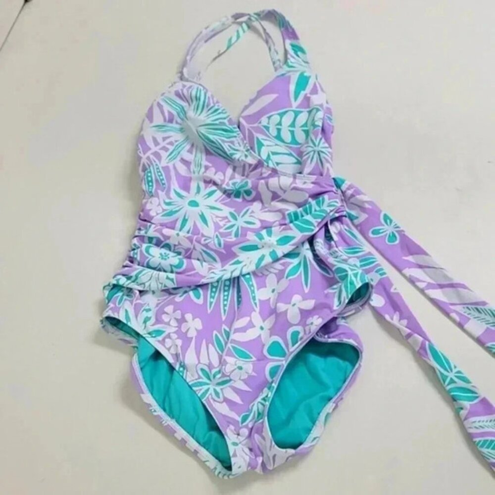 ALL TIED UP SURPLICE TIE SIDE ONE PIECE SWIMSUIT